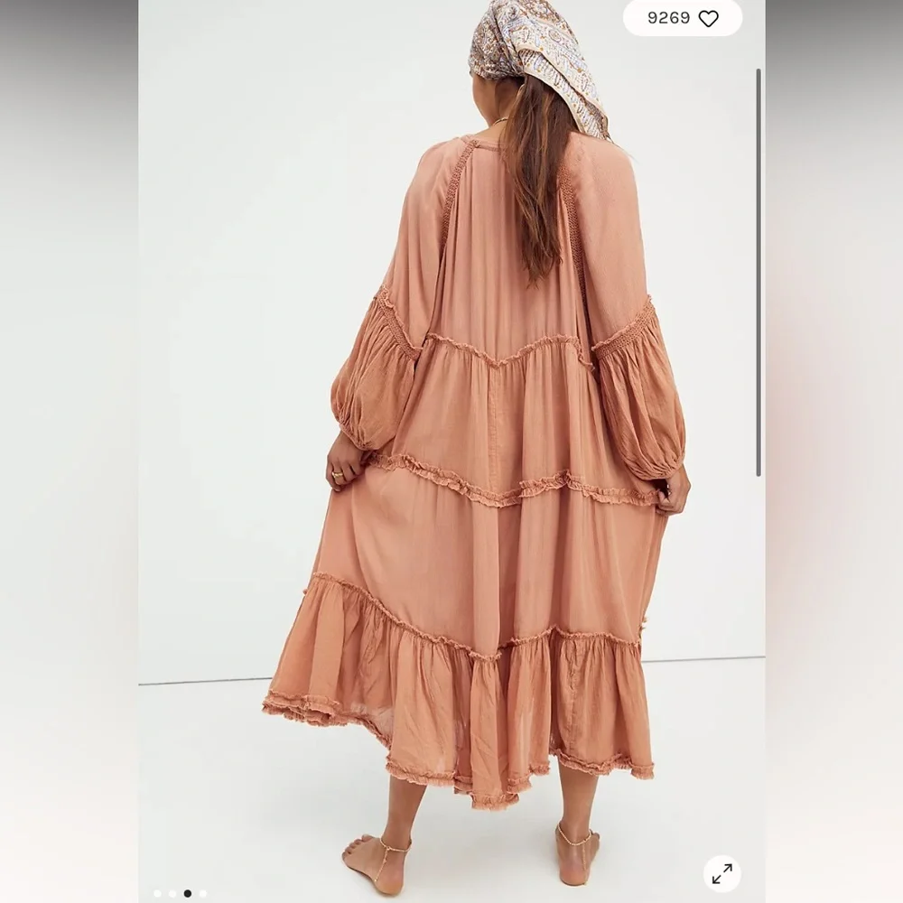 Free People In The Moment Dress Color Doe Size Large - Picture 3 of 15